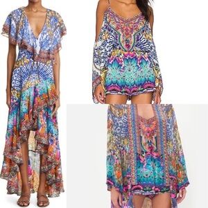 Camilla ruffled printed silk crepe de chine wrap dress